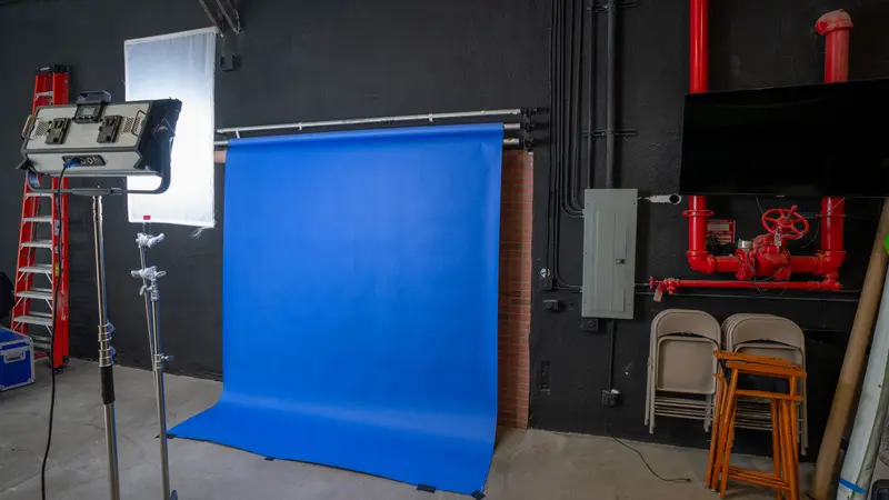 Studio Blue 9ft paper backdrop at Knows Studios